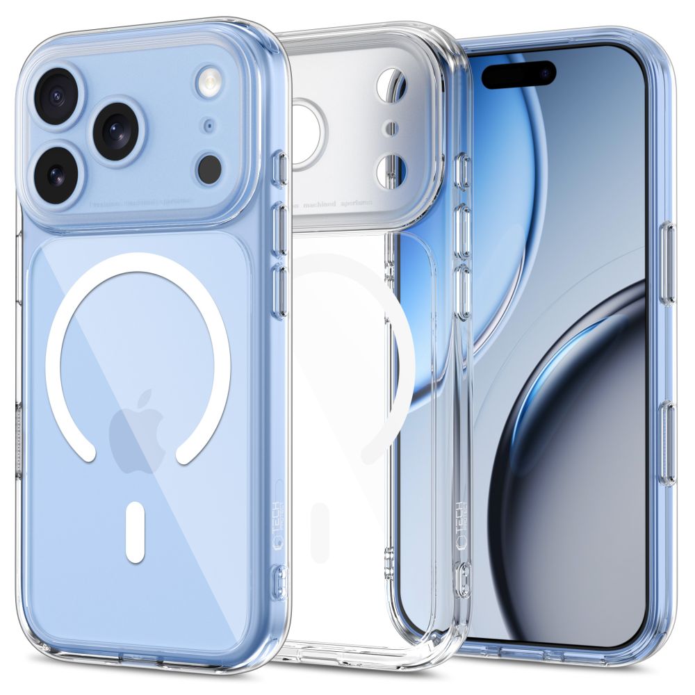 Tech-Protect MagPeak MagSafe CC maciņš, paredzēts iPhone 18 Pro / 17 Pro, caurspīdīgs