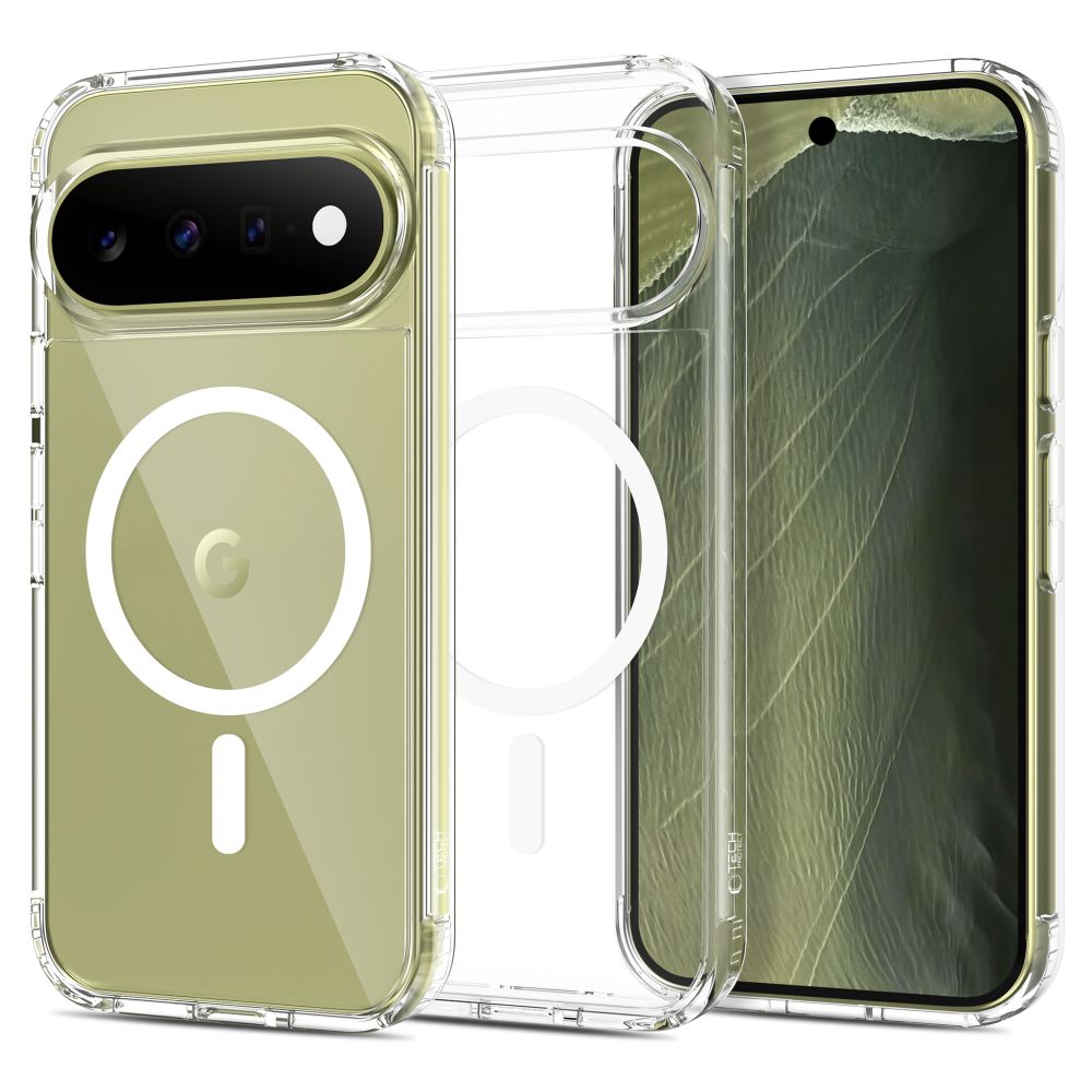 Tech-Protect FlexAir Hybrid MagSafe maciņš, paredzēts Google Pixel Pro 9 / 9 Pro / 10 / 10 Pro / 11 / 11 Pro, caurspīdīgs