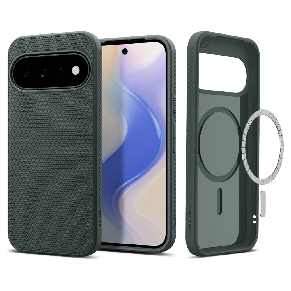 Spigen Liquid Air Mag MagSafe maciņš modelim Google Pixel 11 – krāsa: tumši zaļa