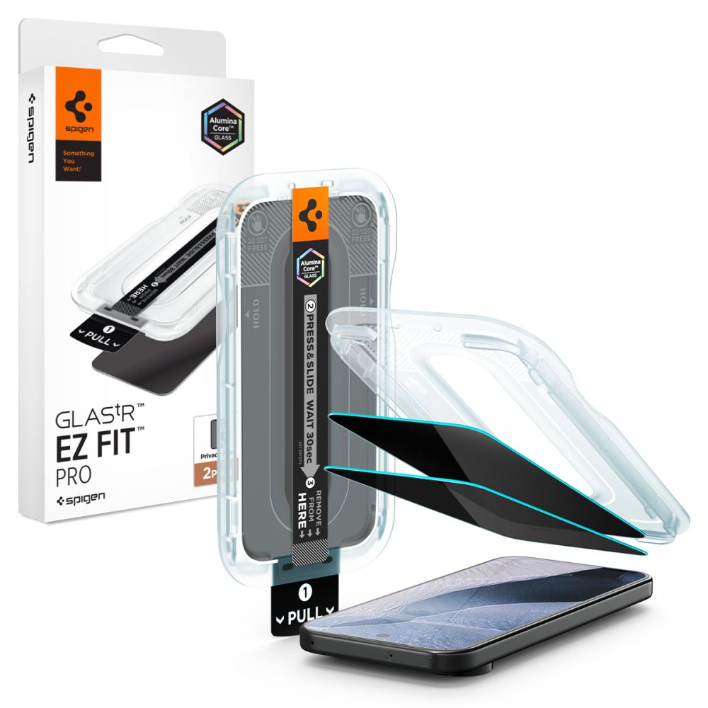 Spigen Glas.tR EZ Fit Pro HD 2 privātuma rūdītu stiklu komplekts Google Pixel 10 / 11