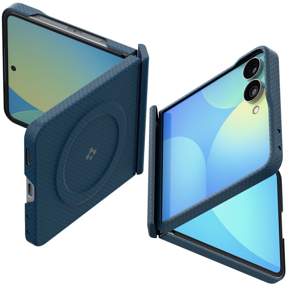 Spigen AirSkin Aramid MagFit MagSafe maciņš modelim Samsung Galaxy Z Flip 8 – tumši zils