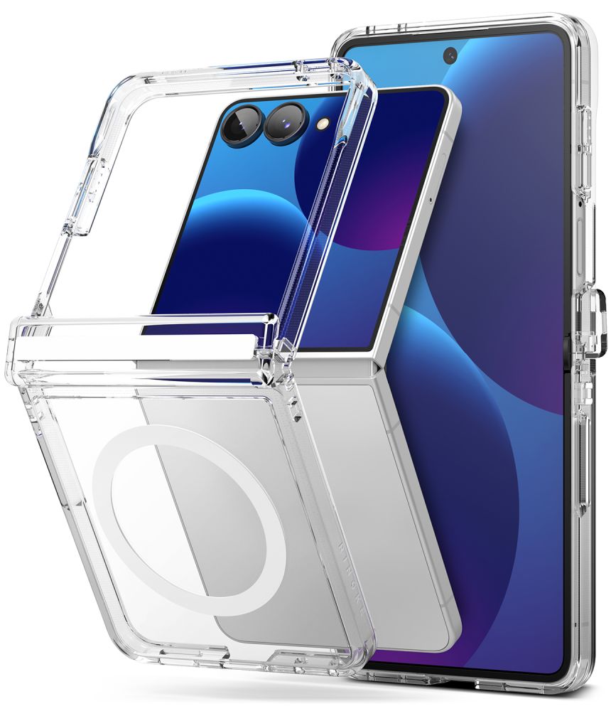 Ringke Fusion Flap Magnetic MagSafe maciņš modelim Samsung Galaxy Z Flip 8 – caurspīdīgs