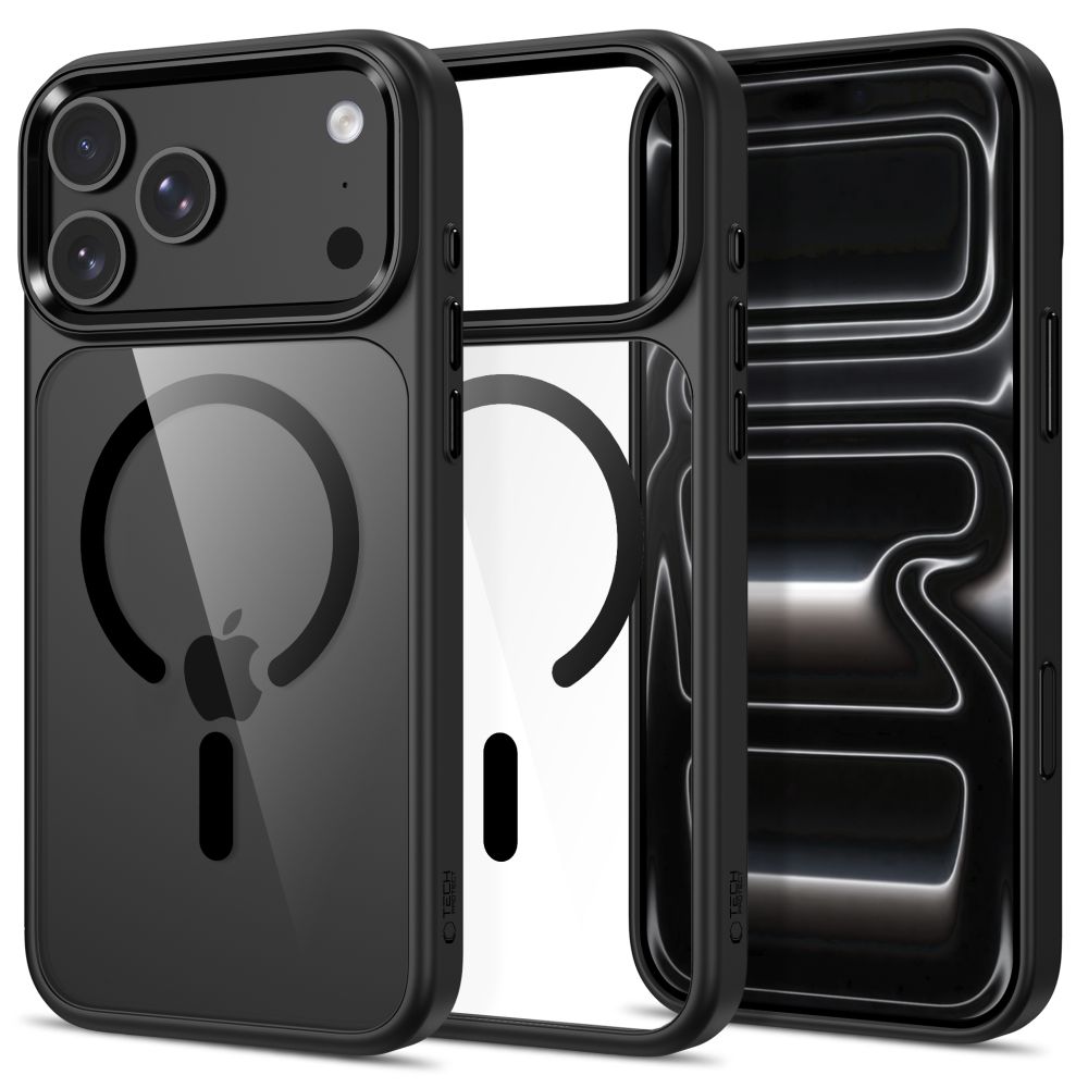 Tech-Protect Magmat MagSafe CC maciņš modelim iPhone 17 Pro Max / 18 Pro Max – caurspīdīgs melns