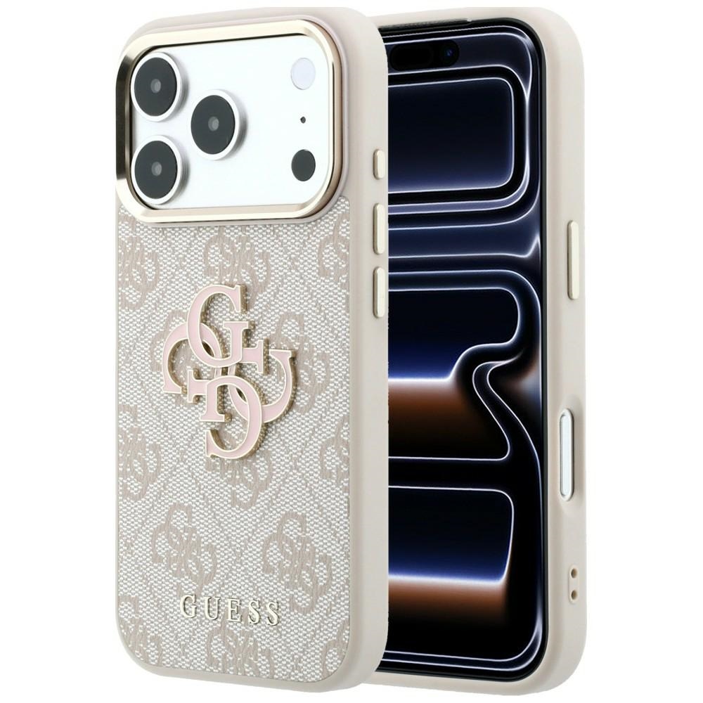 Guess 4G & Big Resin Logo maciņš modelim iPhone 17 Pro / 18 Pro – krāsa: rozā