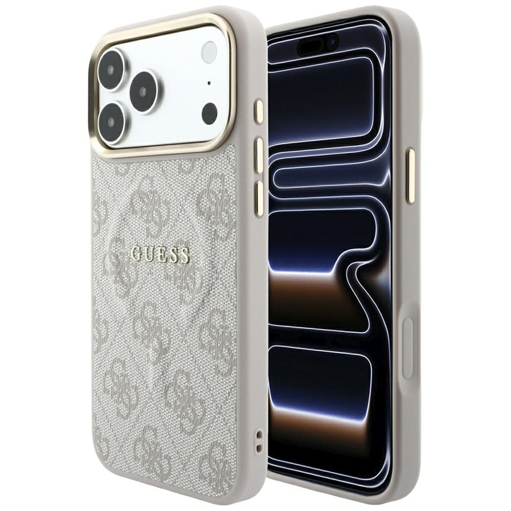 Guess Embossed 4G Classic MagSafe maciņš modelim iPhone 17 Pro / 18 Pro – krāsa: rozā