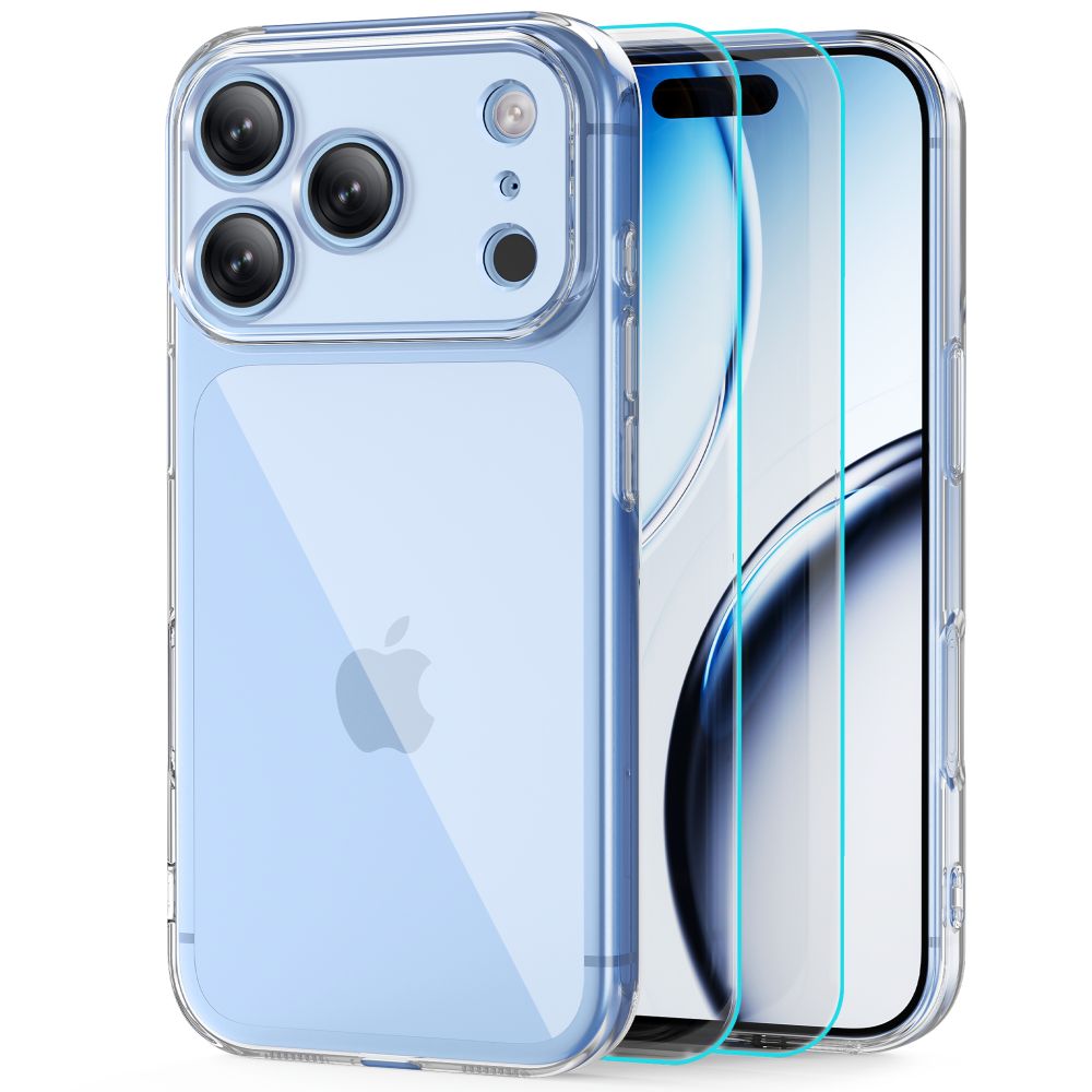 Tech-Protect FlexAir caurspīdīgs maciņš un Glass Fit+ rūdītais stikls, 2 gab., iPhone 18 Pro Max / 17 Pro Max