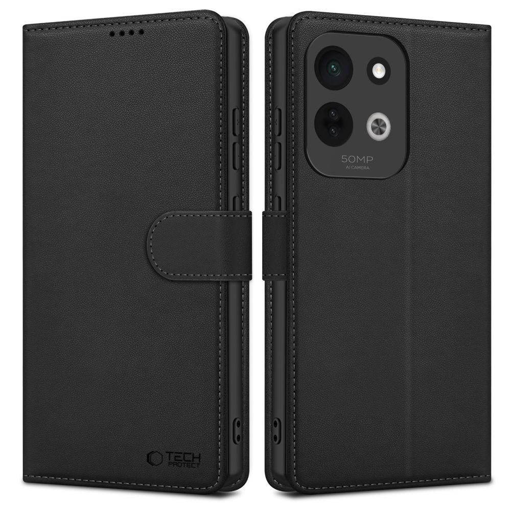 Tech-Protect Wallet maciņa tipa vāciņš Xiaomi Redmi 17 4G / 5G, melns