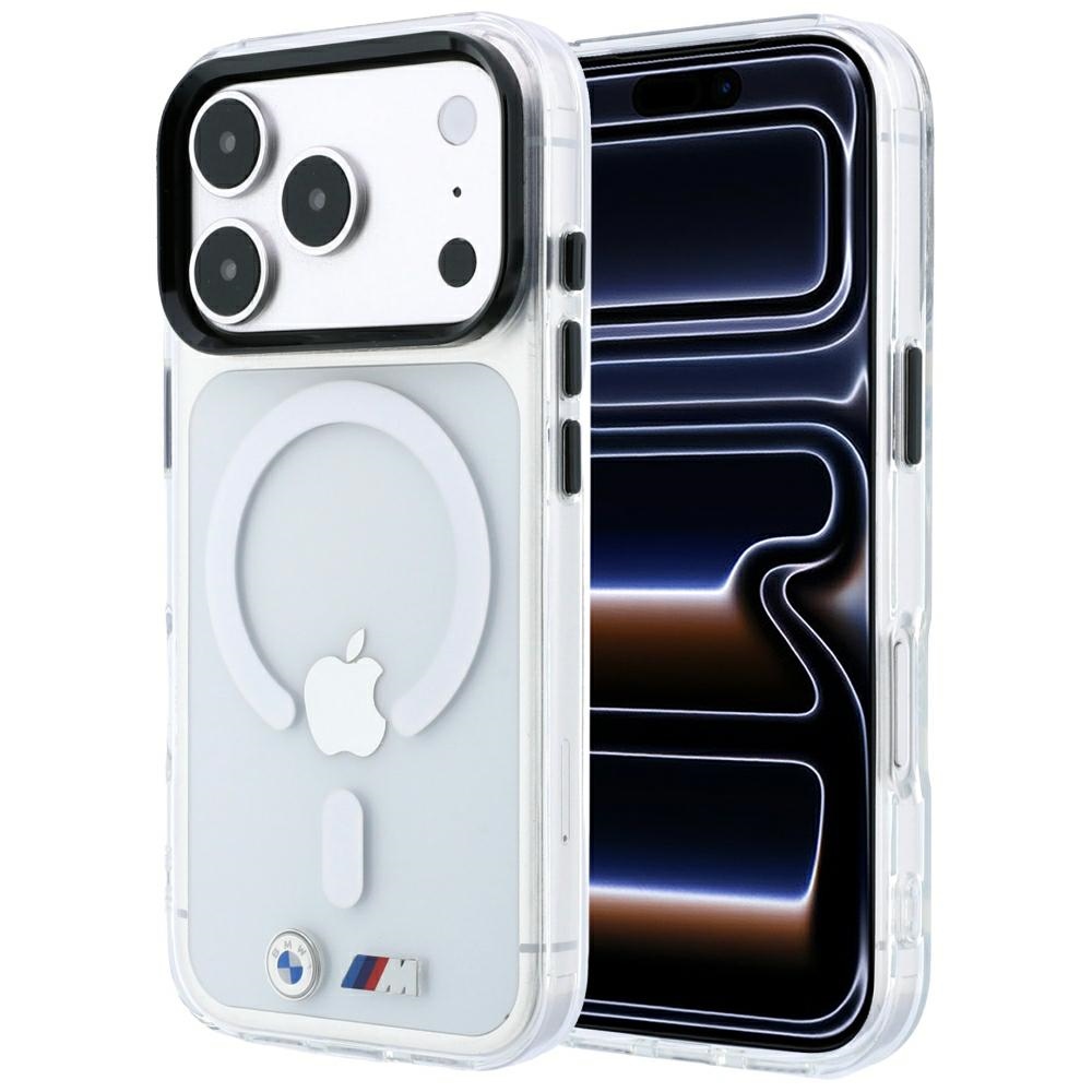 BMW M IML Glossy Metal Logo & Trims MagSafe maciņš modelim iPhone 17 Pro / 18 Pro – caurspīdīgs