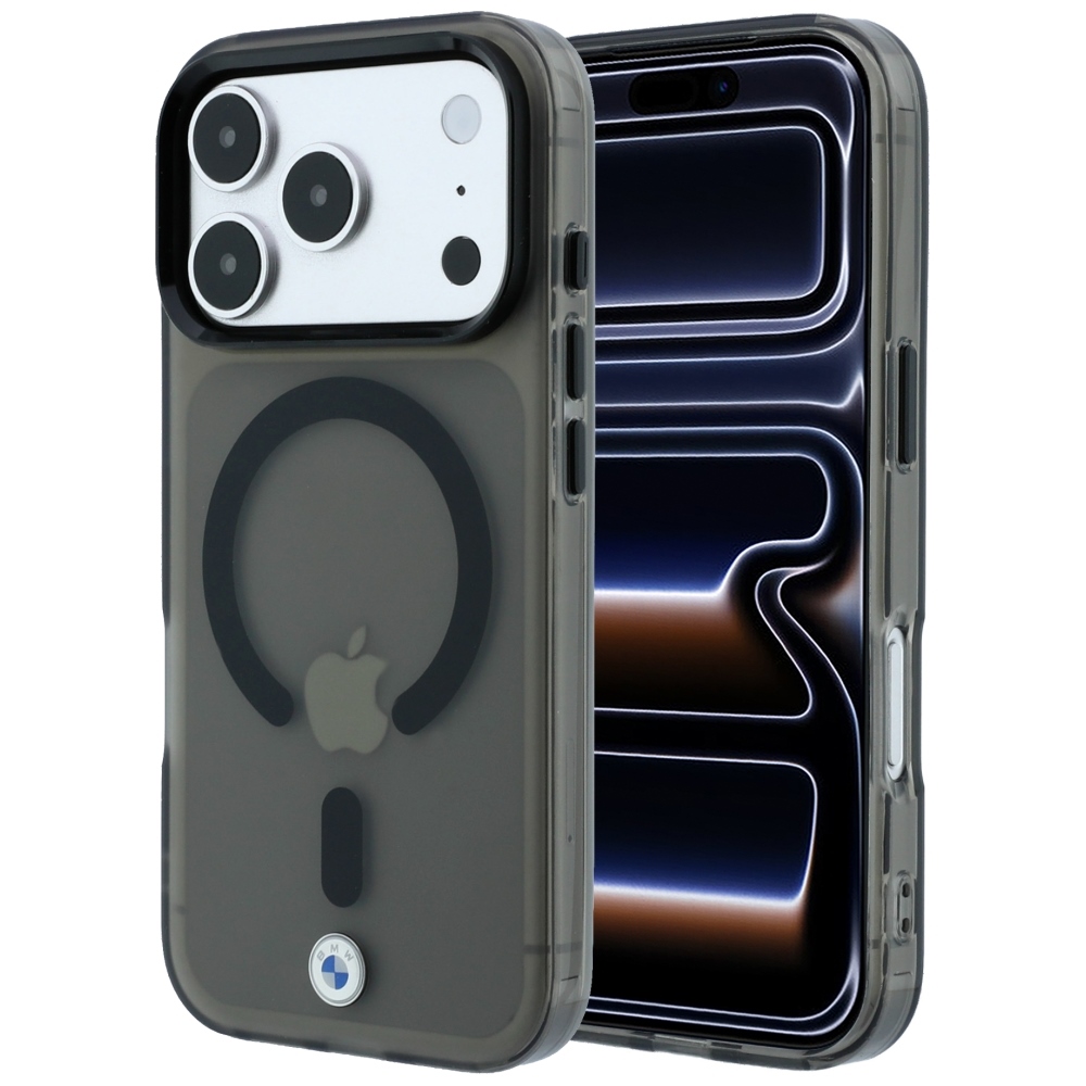 BMW Sign Frosted IML & MetalL Logo MagSafe maciņš modelim iPhone 17 Pro Max / 18 Pro Max – melns