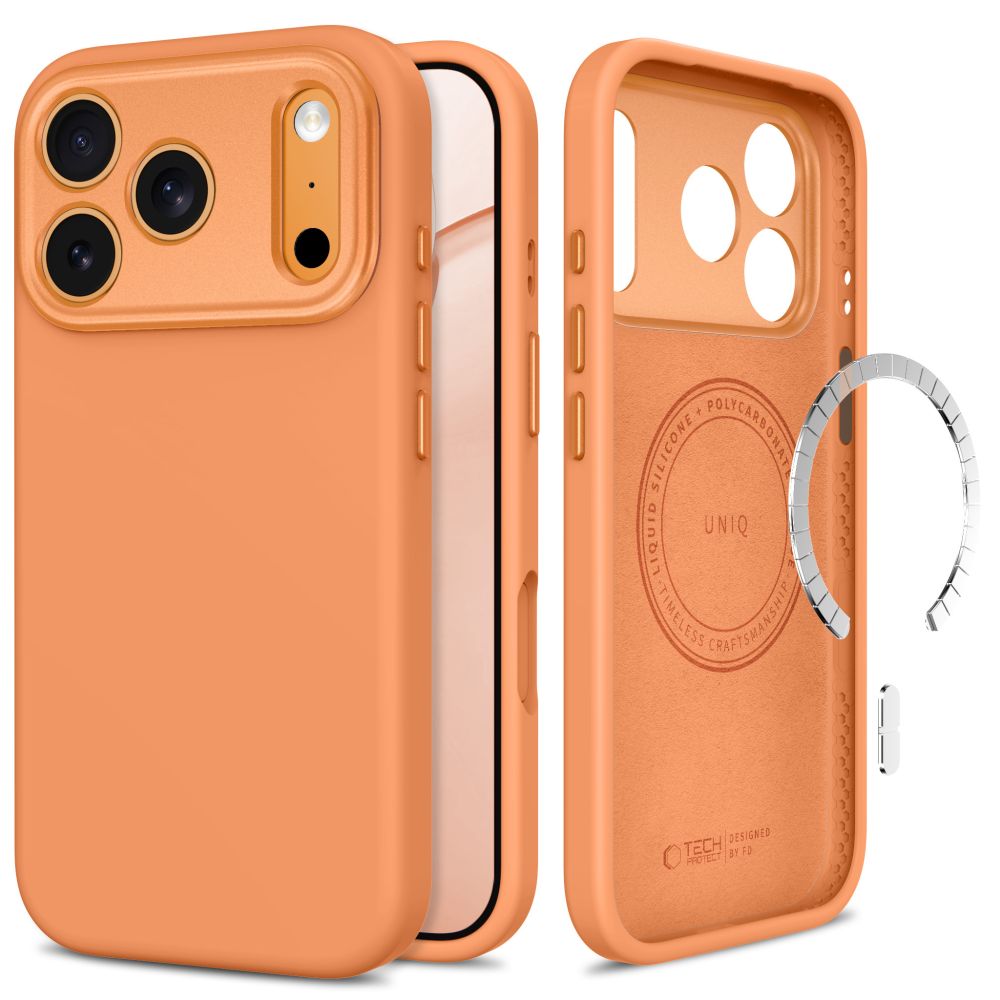Tech-Protect Uniq MagSafe CC maciņš, paredzēts iPhone 18 Pro Max / 17 Pro Max, oranžs