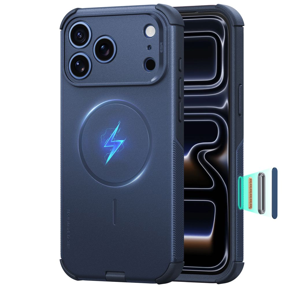 ESR Cyber Tough MagSafe maciņš, paredzēts iPhone 18 Pro Max / 17 Pro Max, tumši zils