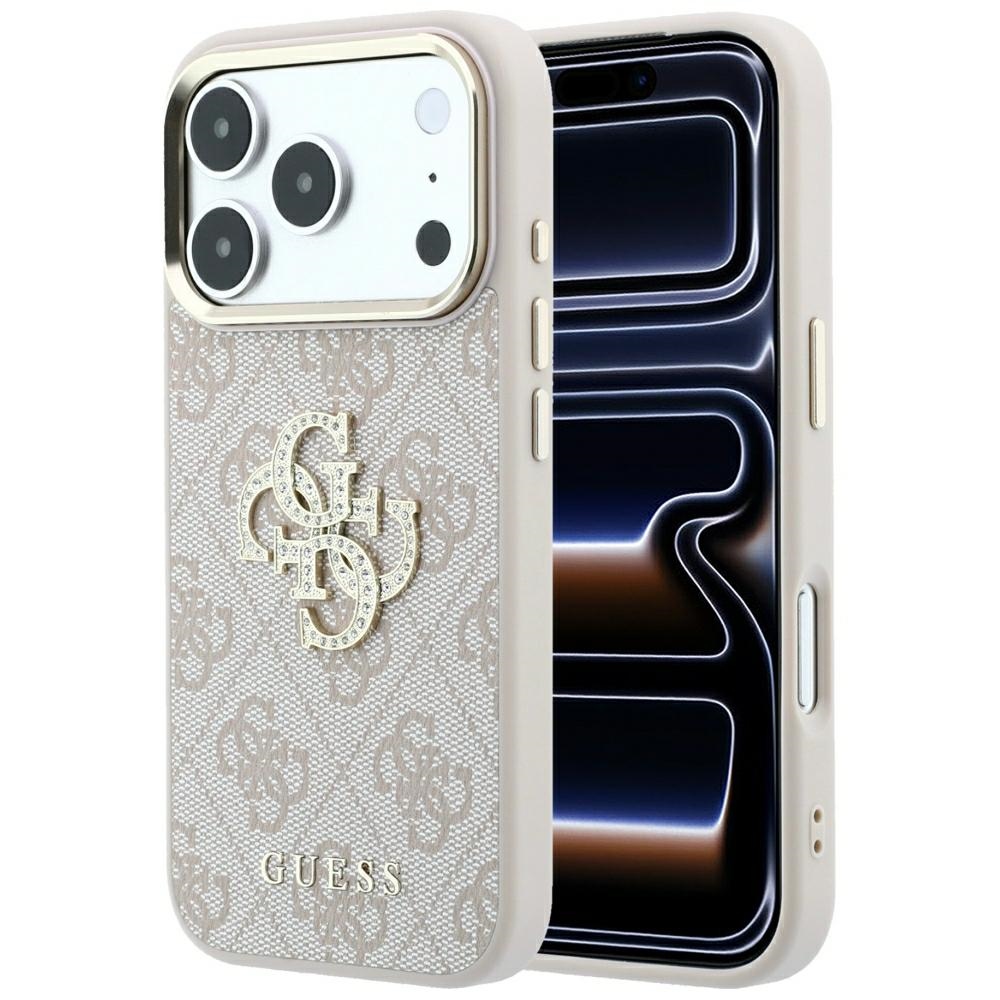 Guess 4G & Big Strass Logo maciņš modelim iPhone 17 Pro / 18 Pro – krāsa: rozā