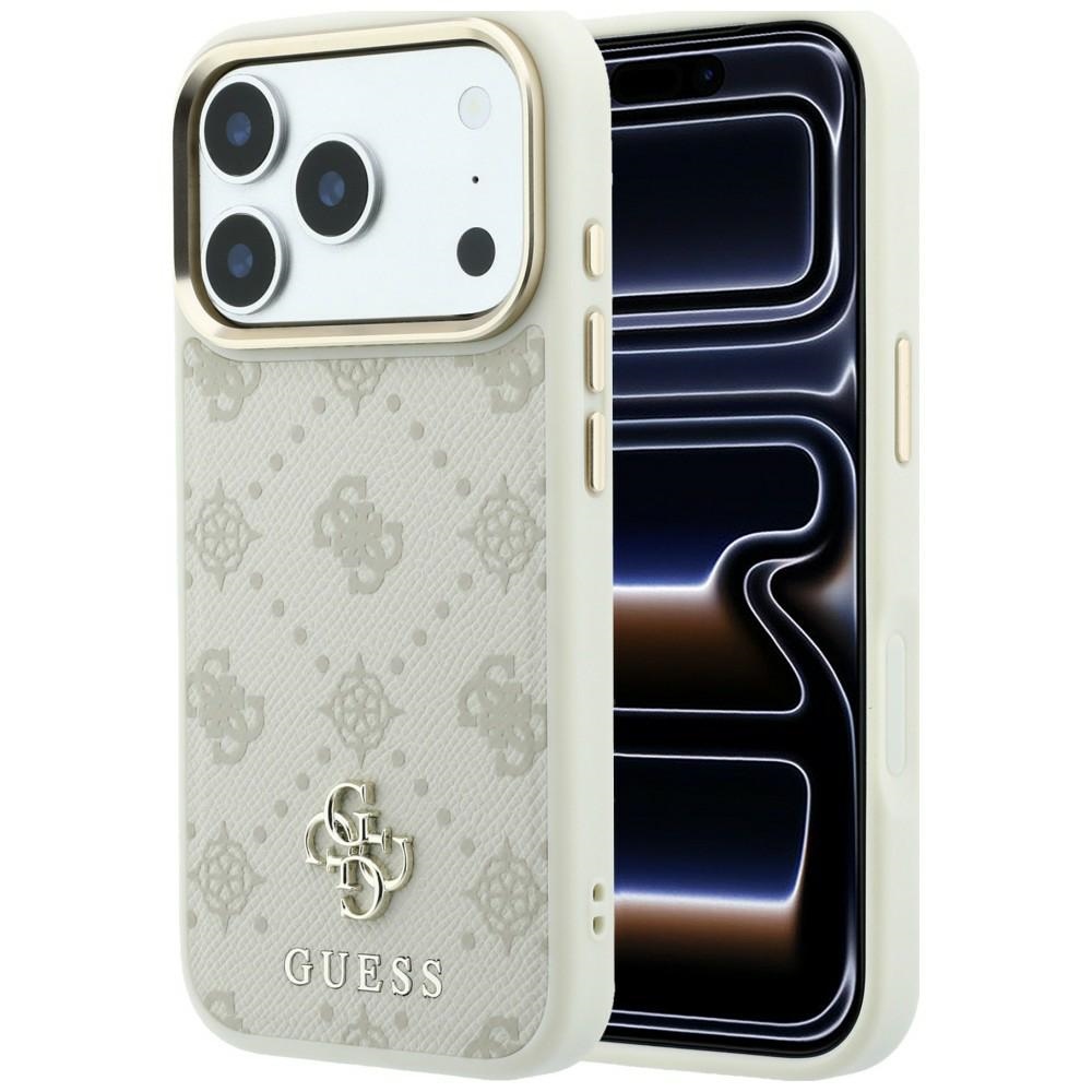 Guess Peony 4G Small Logo MagSafe maciņš iPhone 17 Pro Max / 18 Pro Max, bēšs