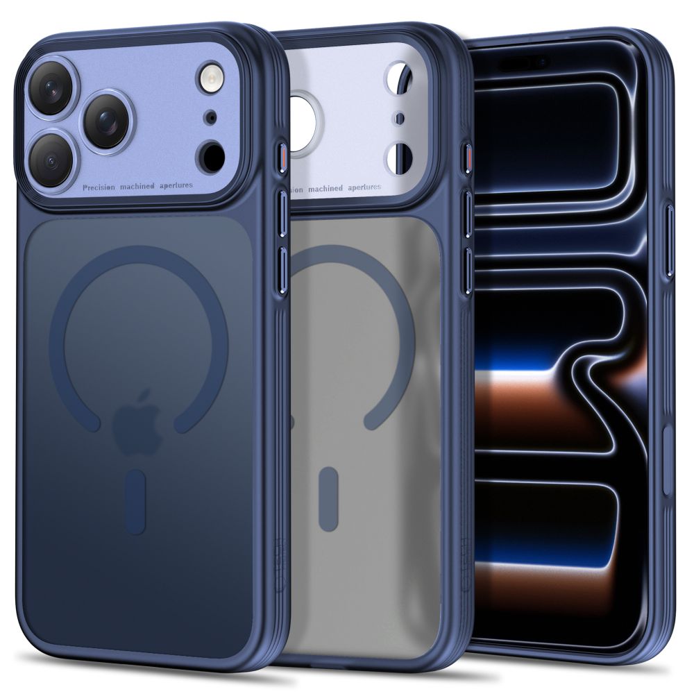 Tech-Protect MagPrime MagSafe CC maciņš, paredzēts iPhone 18 Pro Max / 17 Pro Max, matēti tumši zils