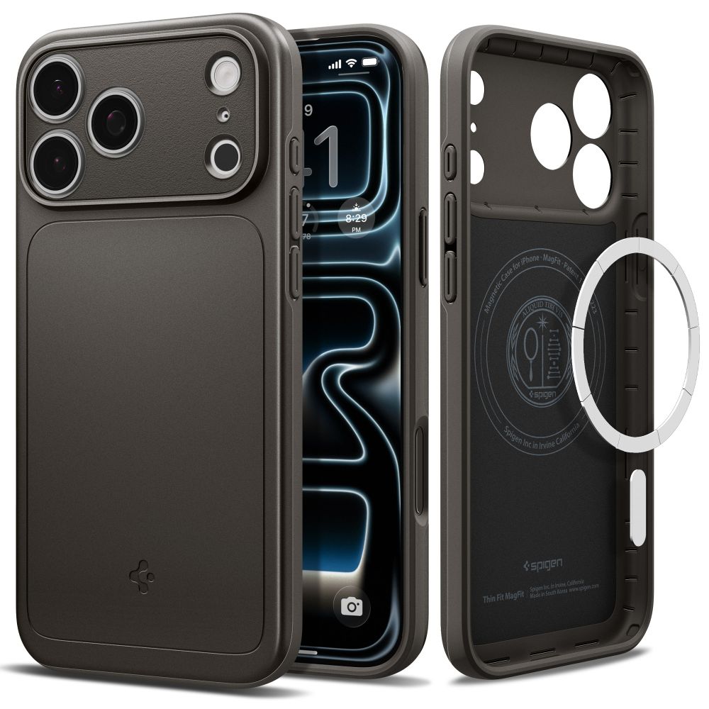 Spigen Thin Fit MagSafe maciņš iPhone 17 Pro / 18 Pro, grafīta krāsā