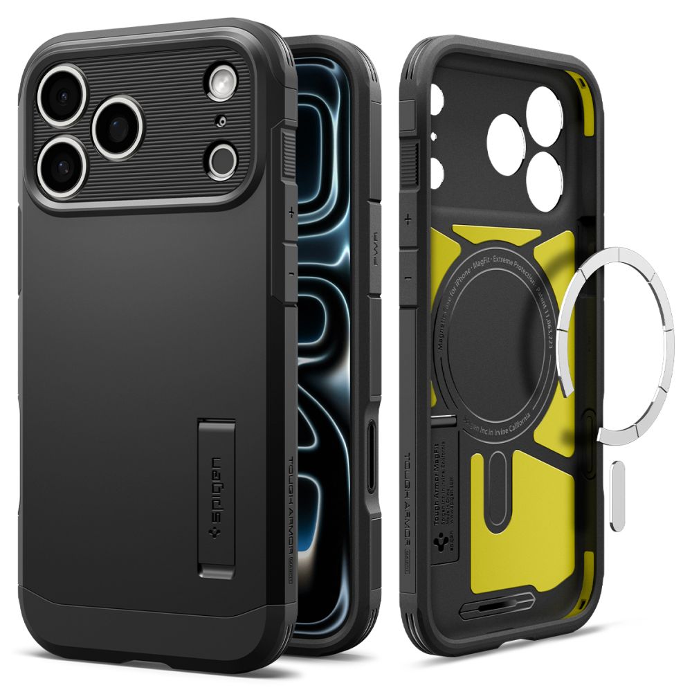Spigen Tough Armor MagSafe maciņš modelim iPhone 18 Pro / 17 Pro – krāsa: melna