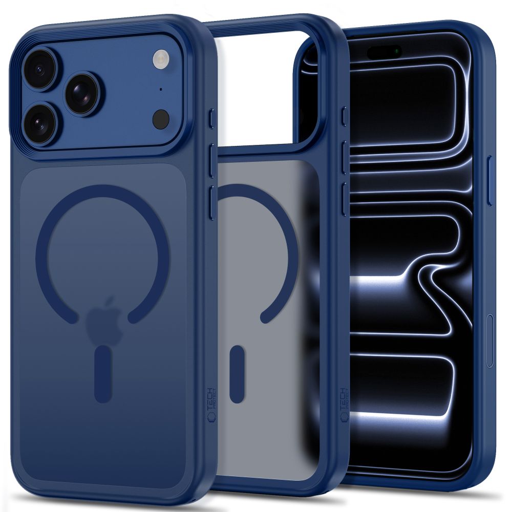 Tech-Protect Magmat MagSafe CC maciņš iPhone 18 Pro / 17 Pro, matēts tumši zils