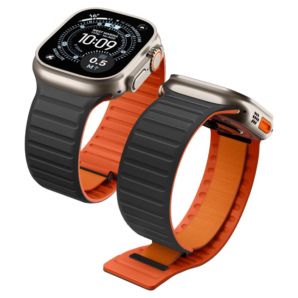 Spigen Athlex Air M siksniņa Apple Watch 44/45/46/49 mm, melna un oranža
