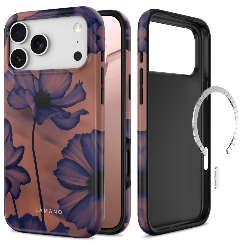 Tech-Protect Lamano MagSafe maciņš iPhone 18 Pro / 17 Pro, tumši zils un brūns