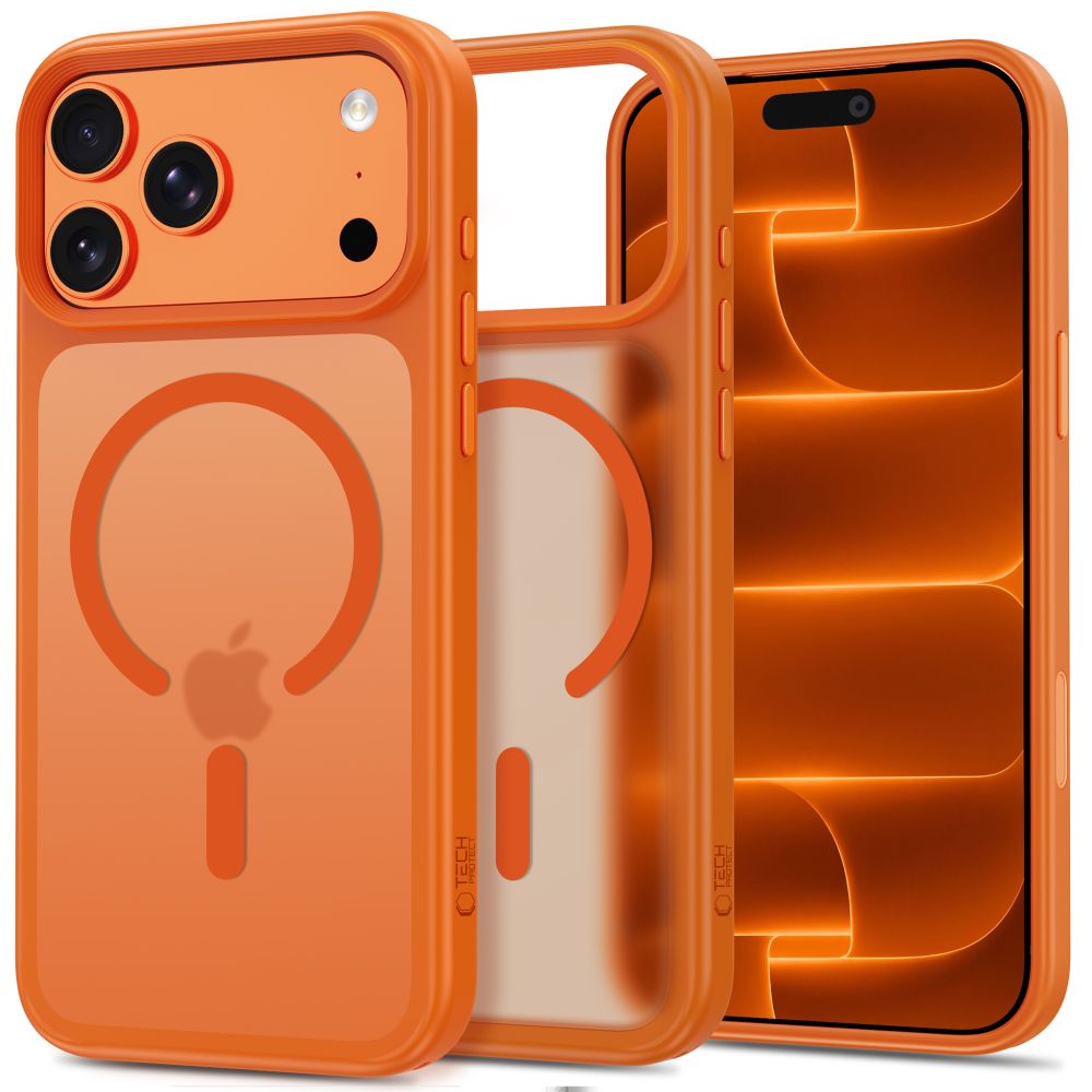 Tech-Protect Magmat MagSafe CC maciņš iPhone 18 Pro / 17 Pro, matēts oranžs