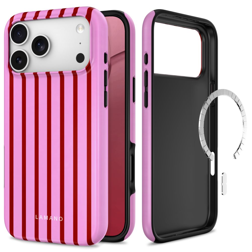 Tech-Protect Lamano MagSafe maciņš iPhone 18 Pro / 17 Pro, rozā / sarkans