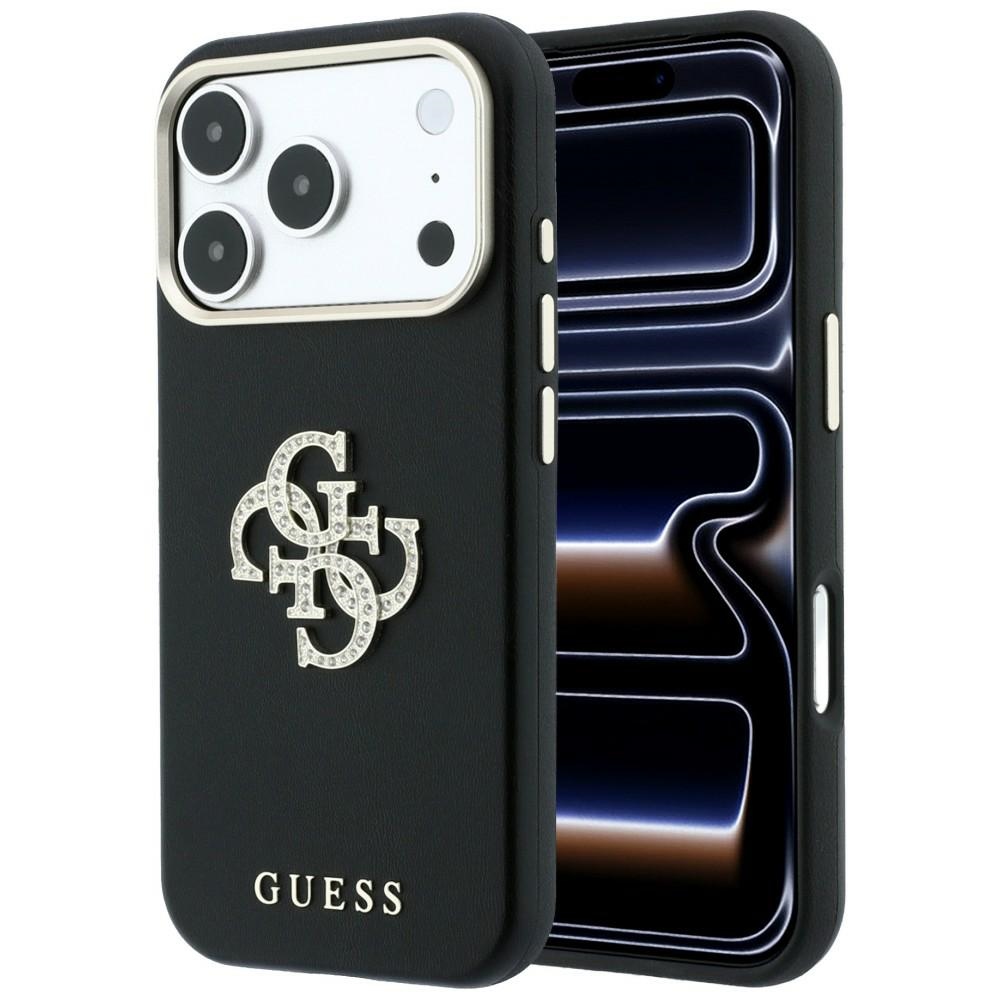 Guess Smooth & Big Strass Logo vāciņš iPhone 18 Pro / 17 Pro – melns