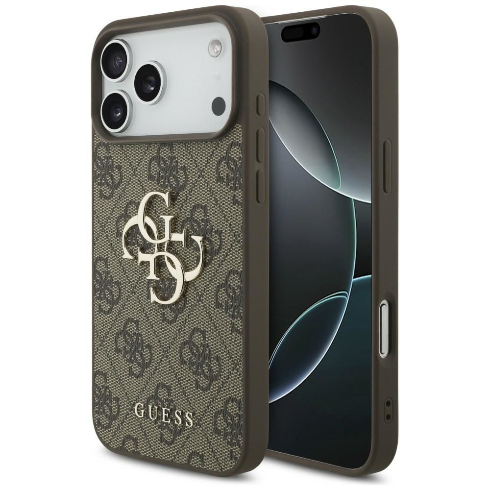 GUESS GUE005598 (4G PU Big Logo) aizsargvāciņš ierīcei iPhone 18 Pro Max / 17 Pro Max, krāsa – brūna