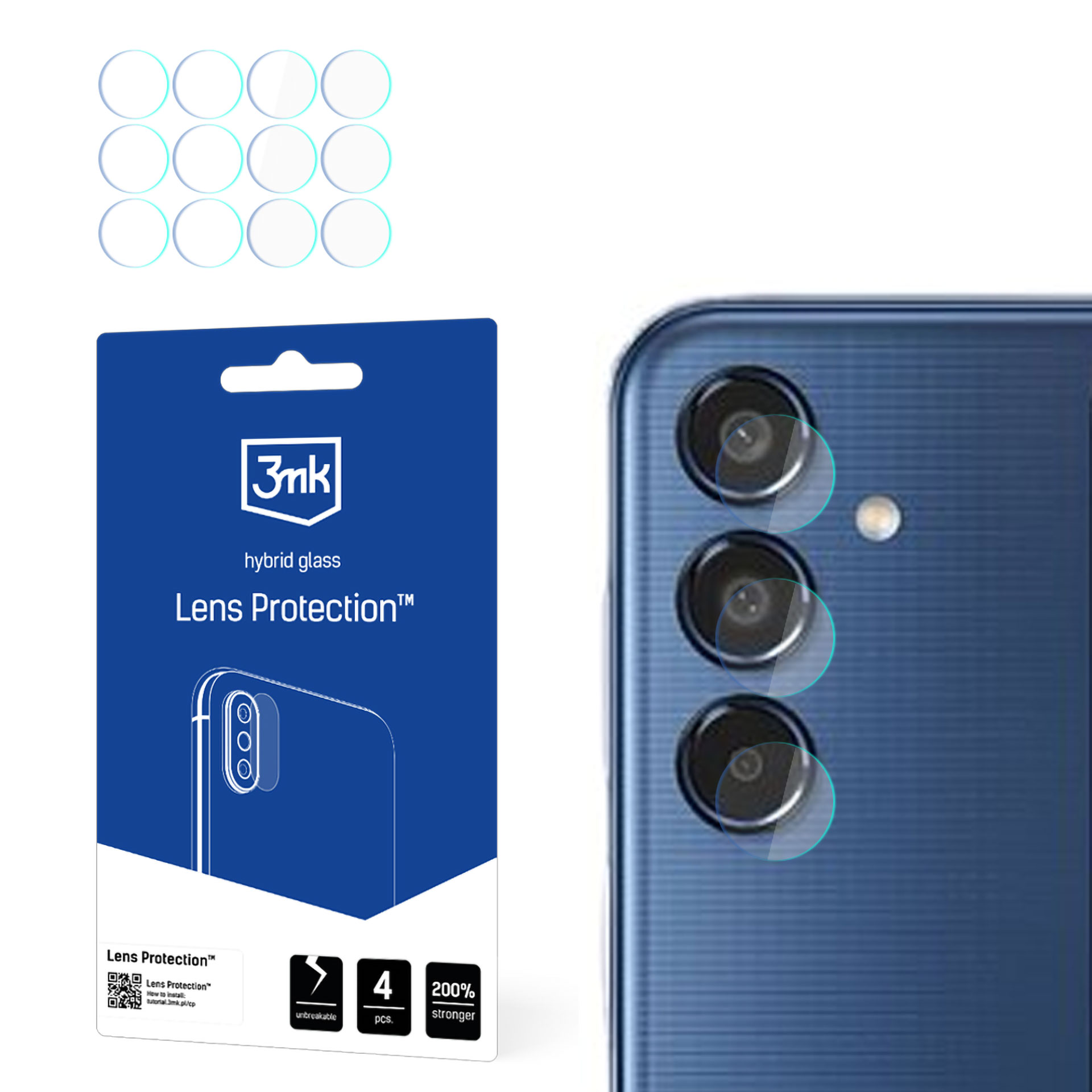 3mk Lens Protection kameras objektīvu stikls Samsung Galaxy M35, 4 komplekti