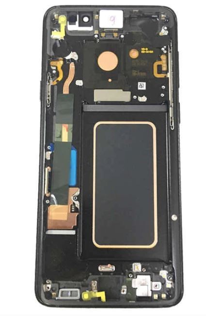 LCD ekrāns Samsung G965F S9 Plus ar skārienekrānu un rāmi, melns, oriģināls (Service Pack)