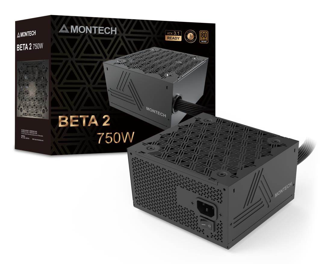 Montech Beta 2 BETA2750W ATX datora barošanas bloks, 750 W, 100–240 V