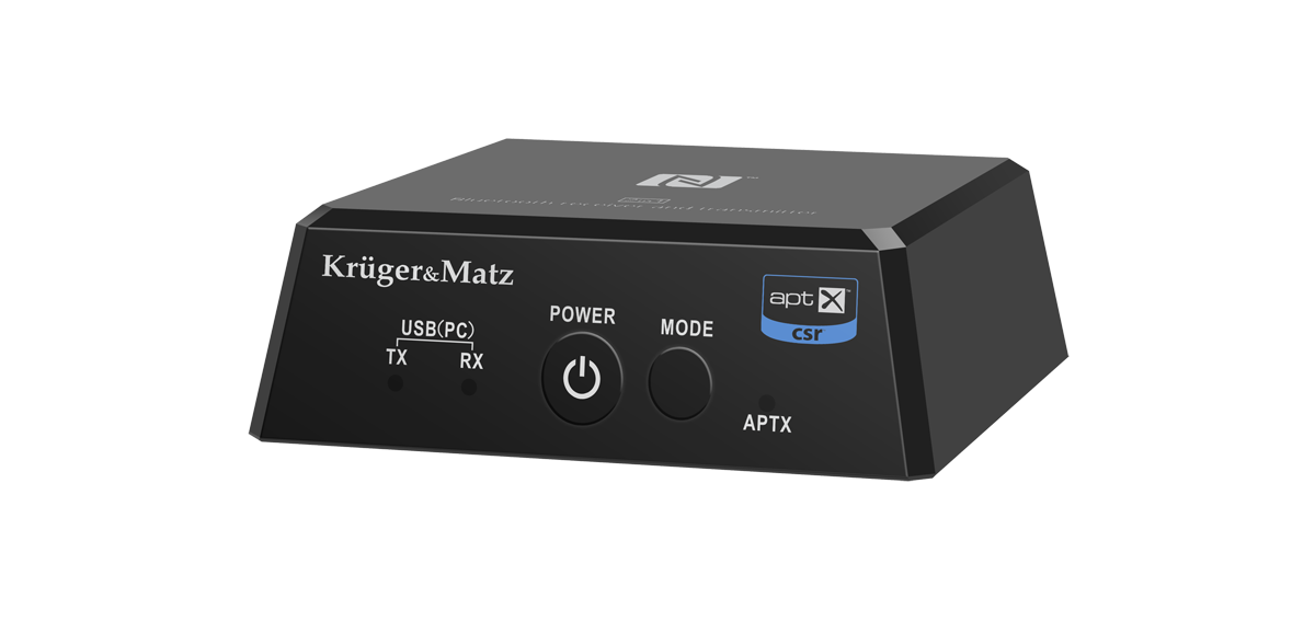 2-in-1 Bluetooth HiFi audio uztvērējs un raidītājs (Apt-X, NFC), modelis BT-1