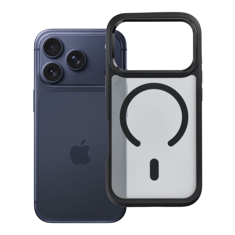 Aizsargvāciņš ierīcei iPhone 18 Pro / 17 Pro: Forcell F-Protect Smoke Hybrid Premium, saderīgs ar MagSafe, krāsa – melna
