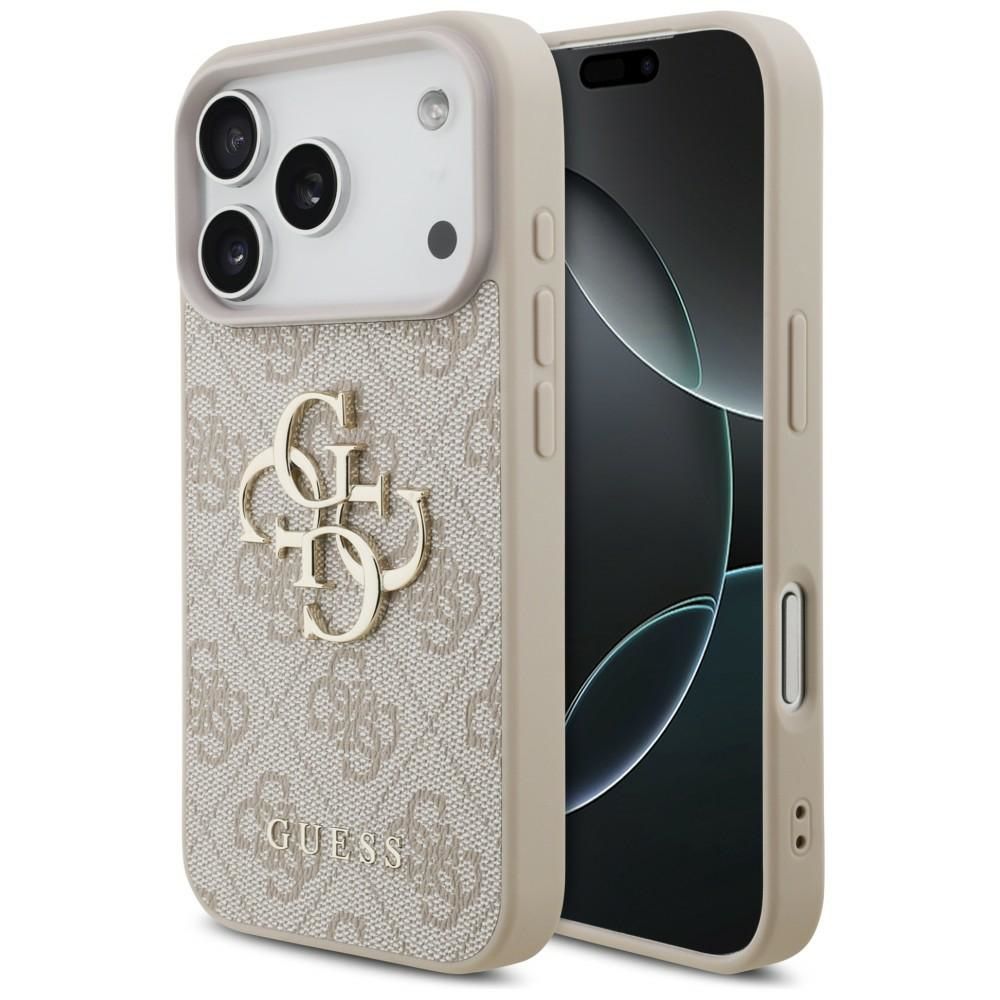 GUESS GUE005597 (4G PU Big Logo) aizsargvāciņš ierīcei iPhone 18 Pro / 17 Pro, krāsa – rozā