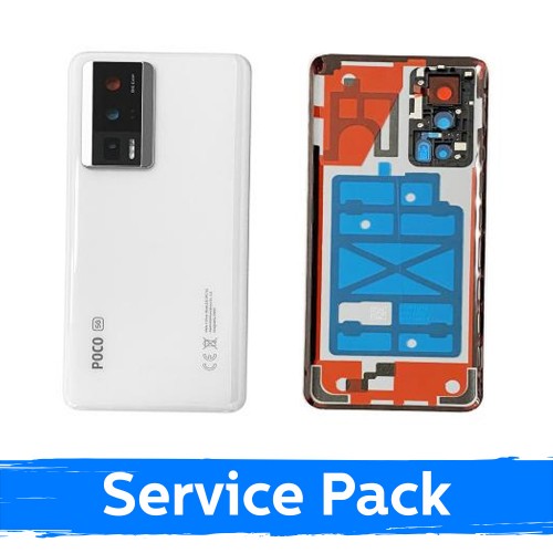 aizmugurējais vāciņš modelim Xiaomi Poco F5 Pro 5G, krāsa: balta, servisa iepakojums