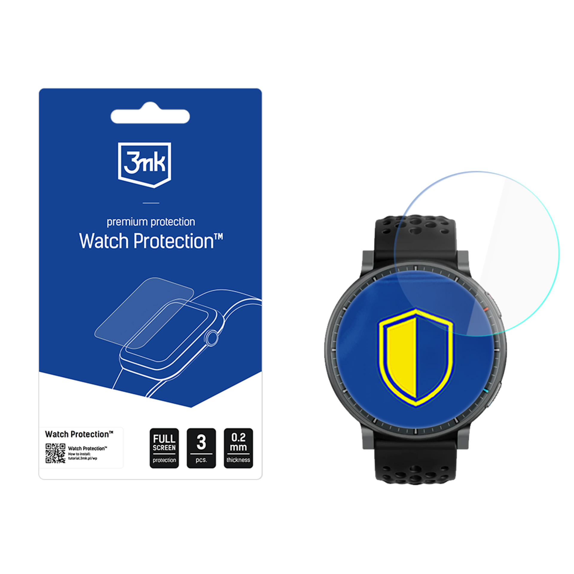 3mk Watch Protection ARC – viedpulksteņa ekrāna aizsargs modelim Amazfit Active Max