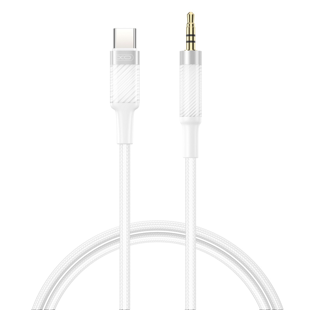XO audio kabelis NB-R279B USB-C - jack 3,5mm 1,0m, balts