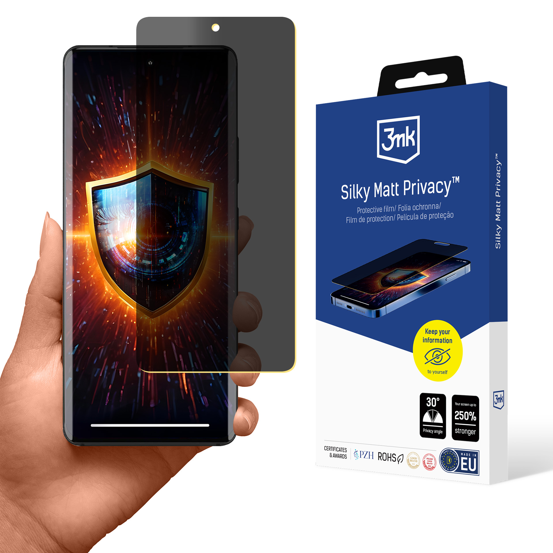 3mk Silky Matt Privacy – privātuma ekrāna aizsargs modelim Motorola Edge 30 Fusion