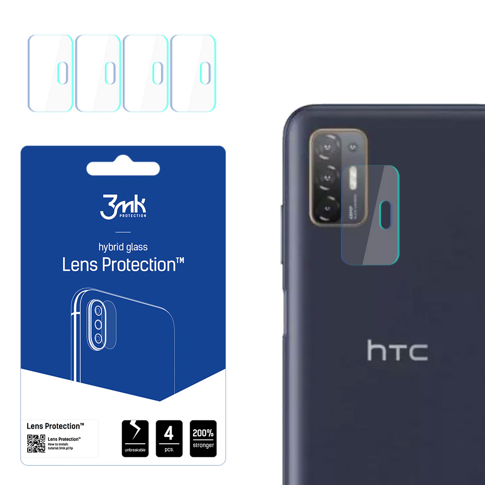 3MK FLEXIBLE GLASS LENS hibrīda stikls PROTECT HTC DESIRE 21 PRO 5G priekš 4 gab. kamerai