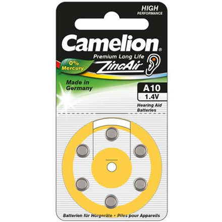 Camelion A10/DA10/ZL10 cinka-gaisa elementi 6 gab
