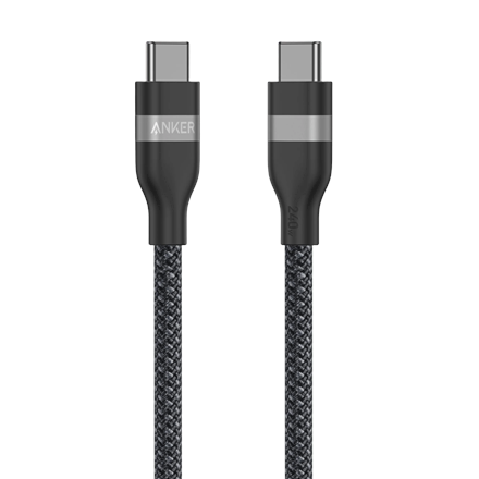 Anker pīts USB-C–USB-C kabelis, 0,9 m, 240 W, melns