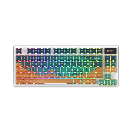 MSI FORGE GK600 TKL WIRELESS MARS Spēļu tastatūra Bezvadu US Bluetooth Bezvadu savienojums Mehāniska lineāra