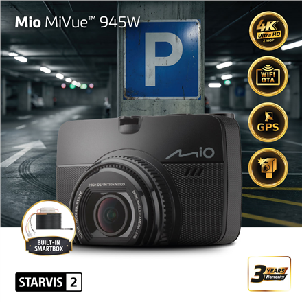 Mio Premium 4K, STARVIS 2, Wi-Fi, GPS auto videoreģistrators MiVue 945W GPS Wi-Fi