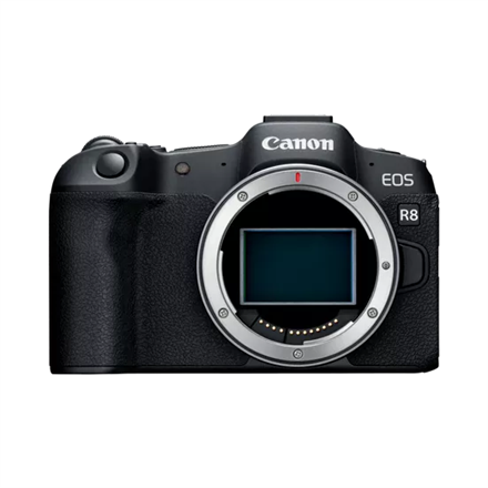 Canon EOS R8 Mirrorless Camera Body (AIP) Megapixel 24.2 MP Image stabilizer ISO sensitivity (max) 102400 Display diagonal 3 " Wi-Fi Video recording Automatic, manual CMOS