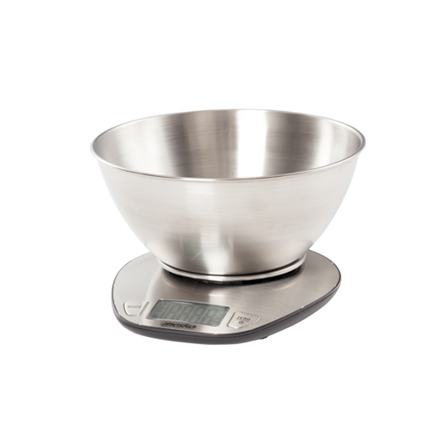 Mesko virtuves svari MS 3152, maksimālais svars (kapacitāte) 5 kg, iedaļas vērtība 1 g, displeja tips LCD, nerūsējošais tērauds