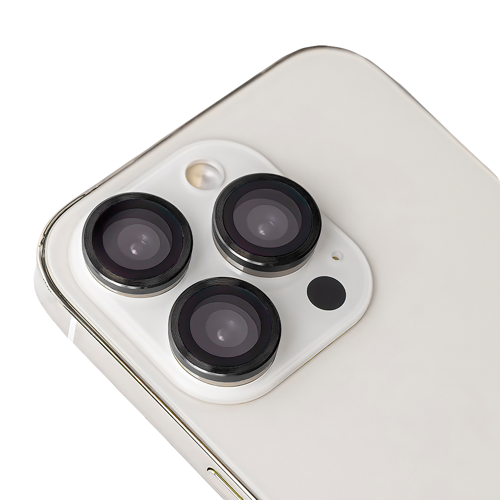 Melns TFO kameras objektīvu aizsargstiklu komplekts – Apple iPhone 18 Pro Max modelim