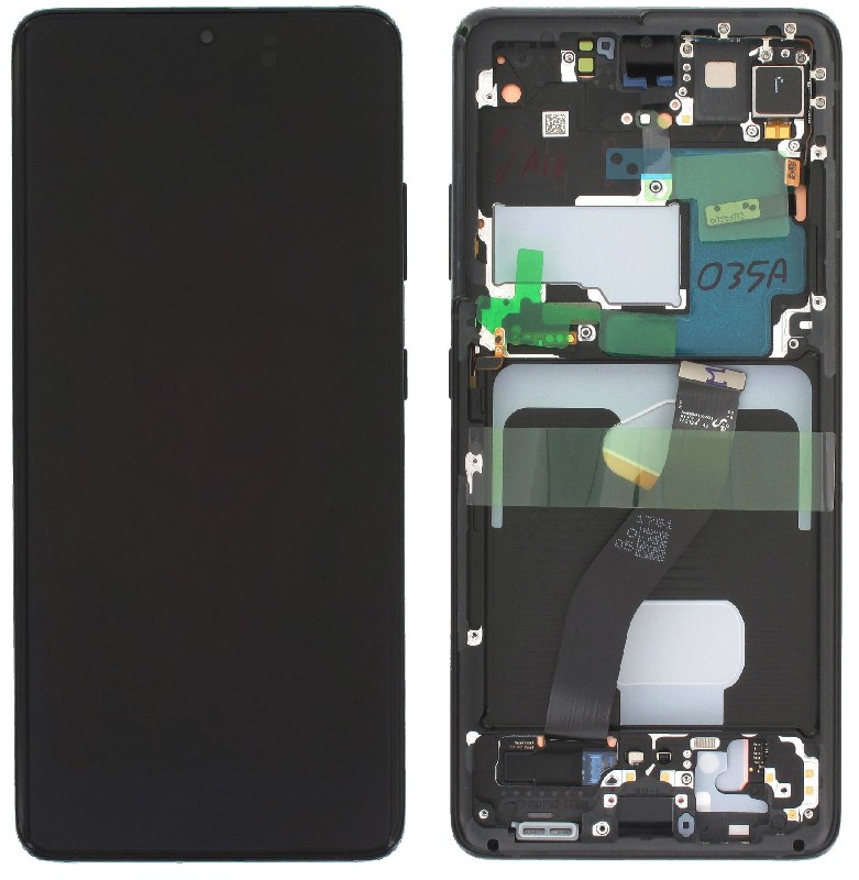 Samsung G998 S21 Ultra LCD ekrāns ar skārienjutīgo stiklu un rāmi, Phantom Black, oriģināls (service pack)