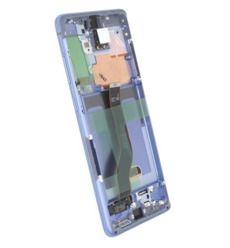 Oriģināls Haze Purple krāsas Samsung G985F/G986F S20 Plus LCD ekrāns ar skārienpaneli un rāmi (servisa iepakojums)