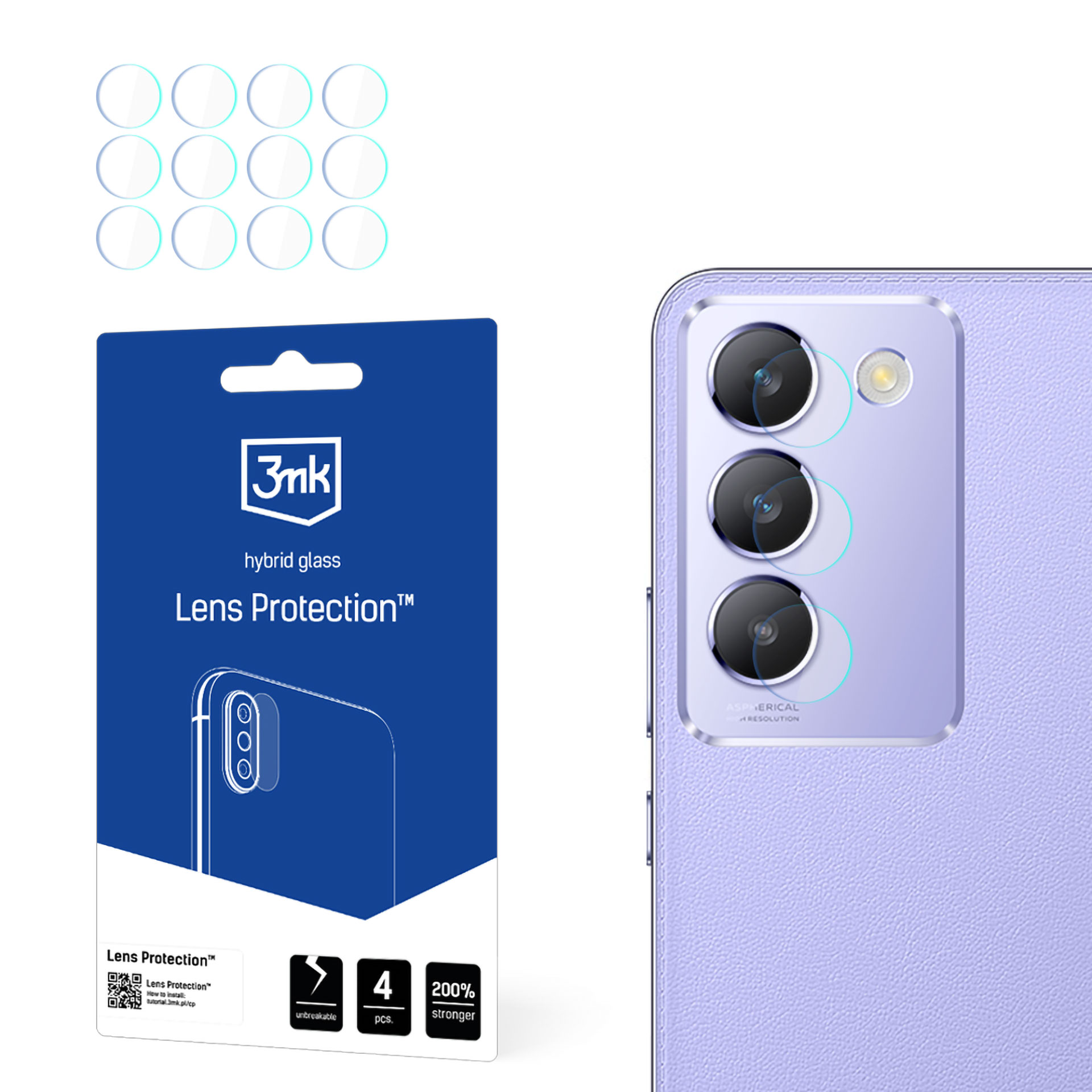 3mk Lens Protection – kameras objektīva aizsargs modelim Vivo Y100 5G