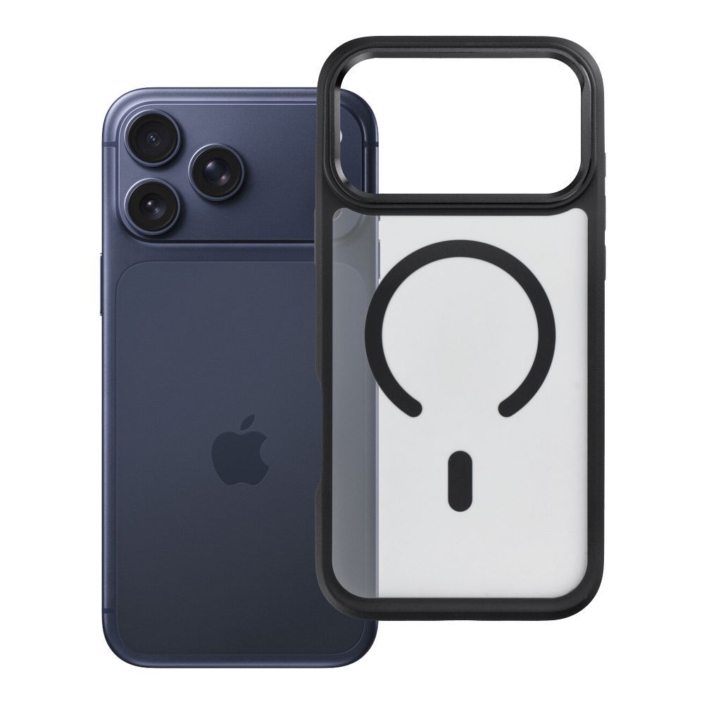Aizsargvāciņš ierīcei iPhone 18 Pro Max / 17 Pro Max: Forcell F-Protect Smoke Hybrid Premium, saderīgs ar MagSafe, krāsa – melna