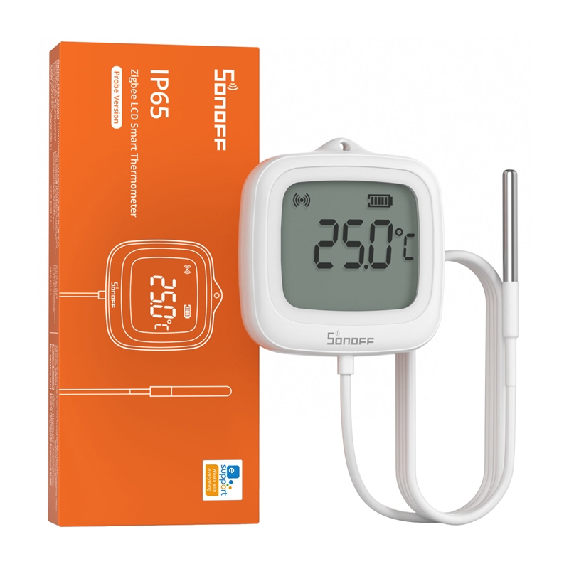 Sonoff SNZB-02LD ZigBee LCD temperatūras sensors ar zondi